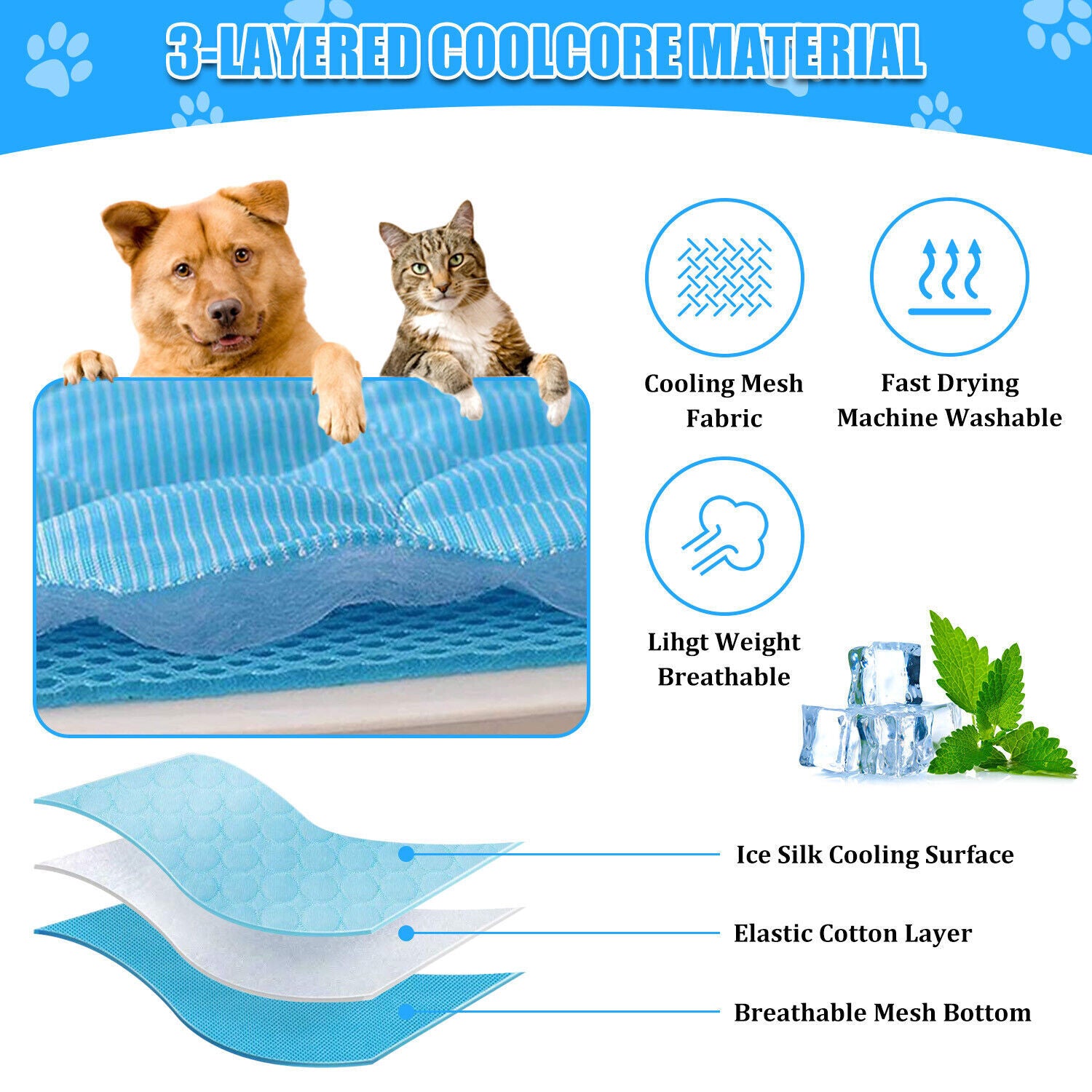 Puppy Blanket For Summer Sleeping Bed Dog Cooling Bed Pet Cooling Mat