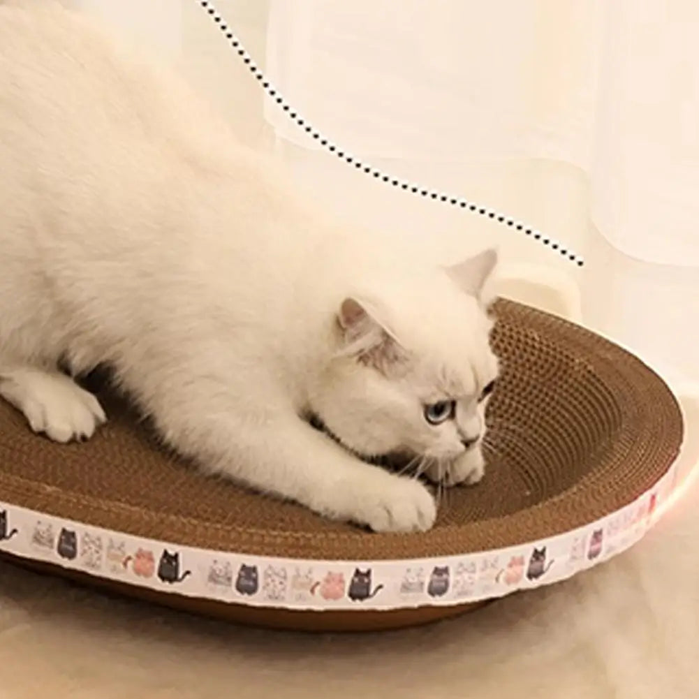 Cat Scratcher Cardboard Round Oval Cat Scratch Pad Bowl