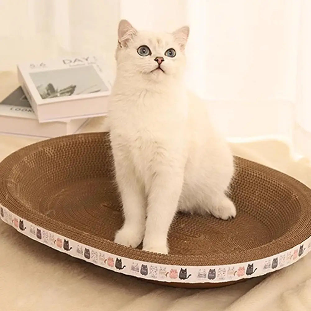 Cat Scratcher Cardboard Round Oval Cat Scratch Pad Bowl