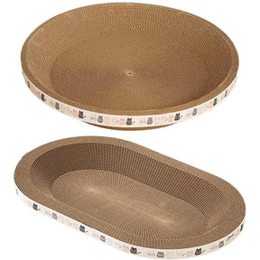 Cat Scratcher Cardboard Round Oval Cat Scratch Pad Bowl