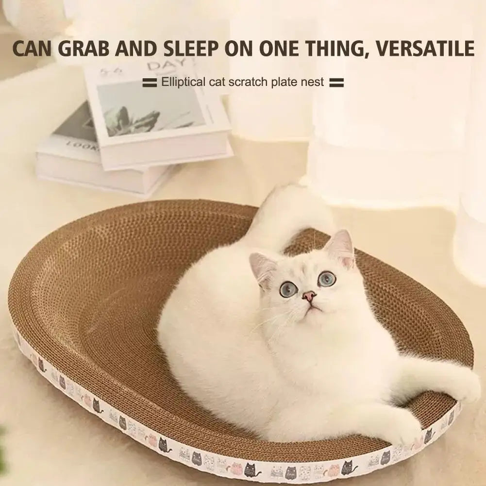 Cat Scratcher Cardboard Round Oval Cat Scratch Pad Bowl